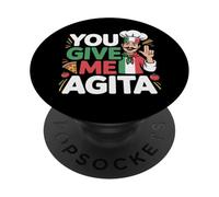 You Give Me Agita - Bandera de Italia Divertida con Texto en inglés PopSockets PopGrip Adhesivo