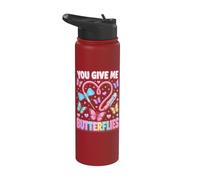 You Give Me Butterflies Phlebotomy Love Phlebotomist Stainless Steel Insulated Water Bottle