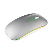 YOU GLOW GIRL LED Wireless Mouse,2.4G Portable USB Optical Wireless Computer Mice,Wireless Rechargeable Mouse for Laptop/Desktop/Tablet (Plateado)
