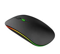 YOU GLOW GIRL LED Wireless Mouse,2.4G Portable USB Optical Wireless Computer Mice,Wireless Rechargeable Mouse for Laptop/Desktop/Tablet (Negro)