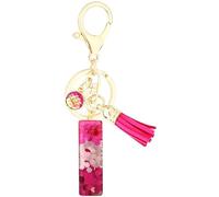 YOU GLOW GIRL Llavero con letra inicial con borla roja para llaves, bolsos, mochilas, I, 4 cm