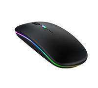 YOU GLOW GIRL Ratón Bluetooth, ratón fotoeléctrico USB Recargable, (Bluetooth 5.2 y 2.4g) ratón de computadora de Doble Modo, Adecuado para computadoras portátiles, computadoras de Escritorio (Negro)