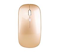 YOU GLOW GIRL Ratón inalámbrico led, ratón de computadora dpi Ajustable, ratón inalámbrico USB 2.4g, con Interfaz de conversión USB - c, Adecuado para ipads, tabletas (Dorado)