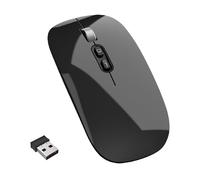 YOU GLOW GIRL Ratón inalámbrico led, ratón inalámbrico portátil, ratón inalámbrico óptico USB portátil 2.4G para computadoras portátiles, Mac, macbook, Android, PC (Negro)
