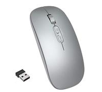 YOU GLOW GIRL Ratón inalámbrico led, ratón inalámbrico portátil, ratón inalámbrico óptico USB portátil 2.4G para computadoras portátiles, Mac, macbook, Android, PC (Plateado)