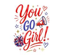 You Go Girl, Inspirational Cheerleading Journal, 8.5”x11” Wide Ruled Motivational Blank Notebook, Hard Cover Lined 100 Page