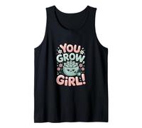 You Grow Girl Adorable Motivación Suculenta Camiseta sin Mangas