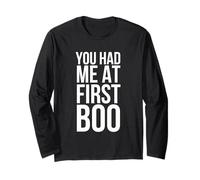 You Had Me At First Boo Funny Halloween Diciendo Broma Manga Larga