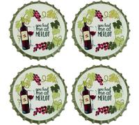 You Had Me At Merlot Pack of 4 Moisture Absorbing Ceramic Coasters For Wine Lovers With Cork Base