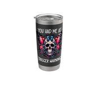 You Had Me at Trigger Warning Dark Romance Merch Smutty Book Vaso térmico de acero inoxidable de doble pared