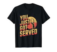 You Just Got Served Funny Voleibol Retro Camiseta gráfica económica, Hombre, Negro, S
