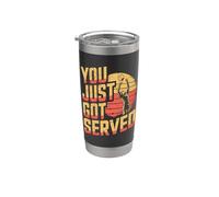 You Just Got Served Funny Voleibol Retro Vaso térmico de acero inoxidable de doble pared