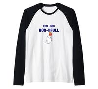 You Look Boo-tiful Halloween Illustration Graphic Designs Camiseta Manga Raglan