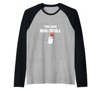 You Look Boo-tiful Halloween Illustration Graphic Designs Camiseta Manga Raglan