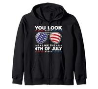 You Look Like The 4th of July For Men Women America Flag Sudadera con Capucha
