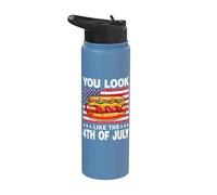 You Look Like The 4th Of July For Men Women Hot Dog Funny Stainless Steel Insulated Water Bottle
