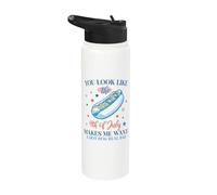 You Look Like The 4th Of July For Men Women Hot Dog Funny Stainless Steel Insulated Water Bottle