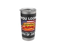 You Look Like The 4th Of July For Men Women Hot Dog Funny Vaso térmico de acero inoxidable de doble pared