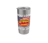 You Look Like The 4th Of July For Men Women Hot Dog Funny Vaso térmico de acero inoxidable de doble pared