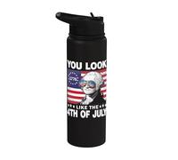 You Look Like The 4th Of July Funny Geroje Washington Stainless Steel Insulated Water Bottle