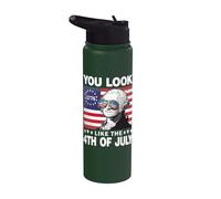 You Look Like The 4th Of July Funny Geroje Washington Stainless Steel Insulated Water Bottle