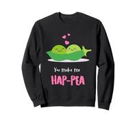 You Make Me HAP-Pea Heart Valentine Men Women Love Adult Sudadera