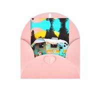 You Make Me Happy Camper - Tarjetas de notas impresas con sobres, hebilla de amor vertical en blanco, embalaje de papel perlado, saludo de vacaciones