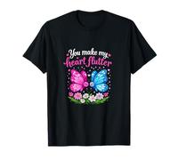 You Make My Heart Flutter Butterfly Heart Juego de Palabras Camiseta