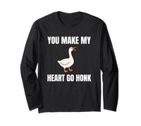 You Make my Heart go honk Funny Goose Diciendo el día de San Valentín Manga Larga
