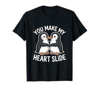You Make My Heart Slide Penguin Love Parejas Camiseta