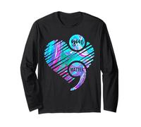 You Matter - Ropa de Punto y Coma para la Salud Mental Verde Azulado y Morado Manga Larga