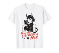 You Me & A Little bit of Hex Witchy Black Cat Lover Camiseta