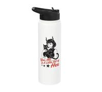 You Me & A Little Bit of Hex Witchy Black Cat Lover Stainless Steel Insulated Water Bottle