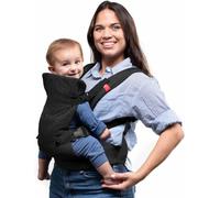 YOU+ME Portabebés 4 en 1 para recién nacidos hasta niños pequeños, portabebés para todas las posiciones desde recién nacidos, portabebés delantero y trasero, incluye babero bandana 2 en 1 (Black)