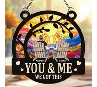 You & Me We Got This - Adorno personalizado para pareja, atrapasueños de ventana de metal personalizado, regalos para él y ella, boda, aniversario, Navidad, día de San Valentín