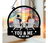 You & Me We Got This - Adorno personalizado para parejas, atrapasueños de ventana de metal personalizado, boda romántica, día de San Valentín, aniversario, ideas de regalo de cumpleaños