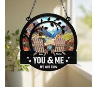 You & Me We Got This - Atrapasueños colgante de metal personalizado, adorno de ventana personalizado, regalos para parejas, bodas, aniversarios, día de San Valentín, Navidad