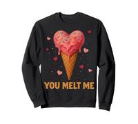 You Melt Me Día de San Valentín Corazón Amor Helado Fresa Sudadera