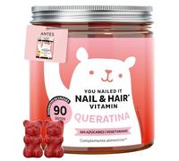 You Nailed It Nail & Hair Vitamin - Gominolas con 30 mg de queratina - con vitaminas C, E, biotina, zinc, selenio y cobre - 90 unidades (para 3 meses) - Sin azúcar, vegetarianas - Bears with Benefits