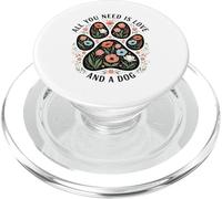 You Need Is Love and A Dog Floral Design para los Amantes de Las Mascotas PopSockets PopGrip para MagSafe