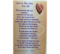 You`re The One For Me...Wallet Card (Sentimental Keepsake Wallet / Purse Card) by shop inc