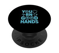 You RN Good Hands - Estetoscopio Divertido para enfermería PopSockets PopGrip Adhesivo