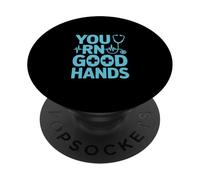 You RN Good Hands - Estetoscopio Divertido para enfermería PopSockets PopGrip Adhesivo