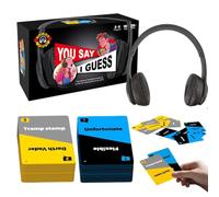You SAY I Guess Juego de fiesta de lectura de labios, juego de cartas sin censura con adivinación basada en auriculares, divertido juego de dos jugadores y fiesta grupal para adultos