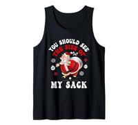 You Should See The Size of My Sack Funny Santa Christmas Camiseta sin Mangas