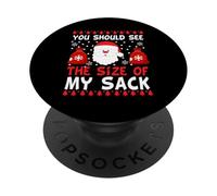 You Should See The Size of My Sack Funny Santa Christmas PopSockets PopGrip Adhesivo