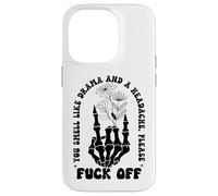 You Smell Like Drama a Headache Go Away F Off Middle Finger Carcasa para iPhone 14 Pro