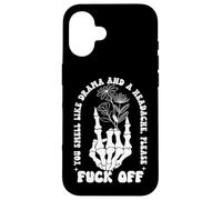 You Smell Like Drama & Headache Go Away F Off Middle Finger Carcasa para iPhone 16