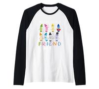 You 've Got Friend in Me Teacher Crayon School Student Camiseta Manga Raglan