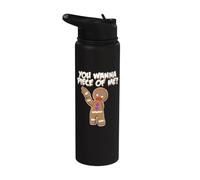 You Wanna Piece Of Me divertido hombre de jengibre Stainless Steel Insulated Water Bottle